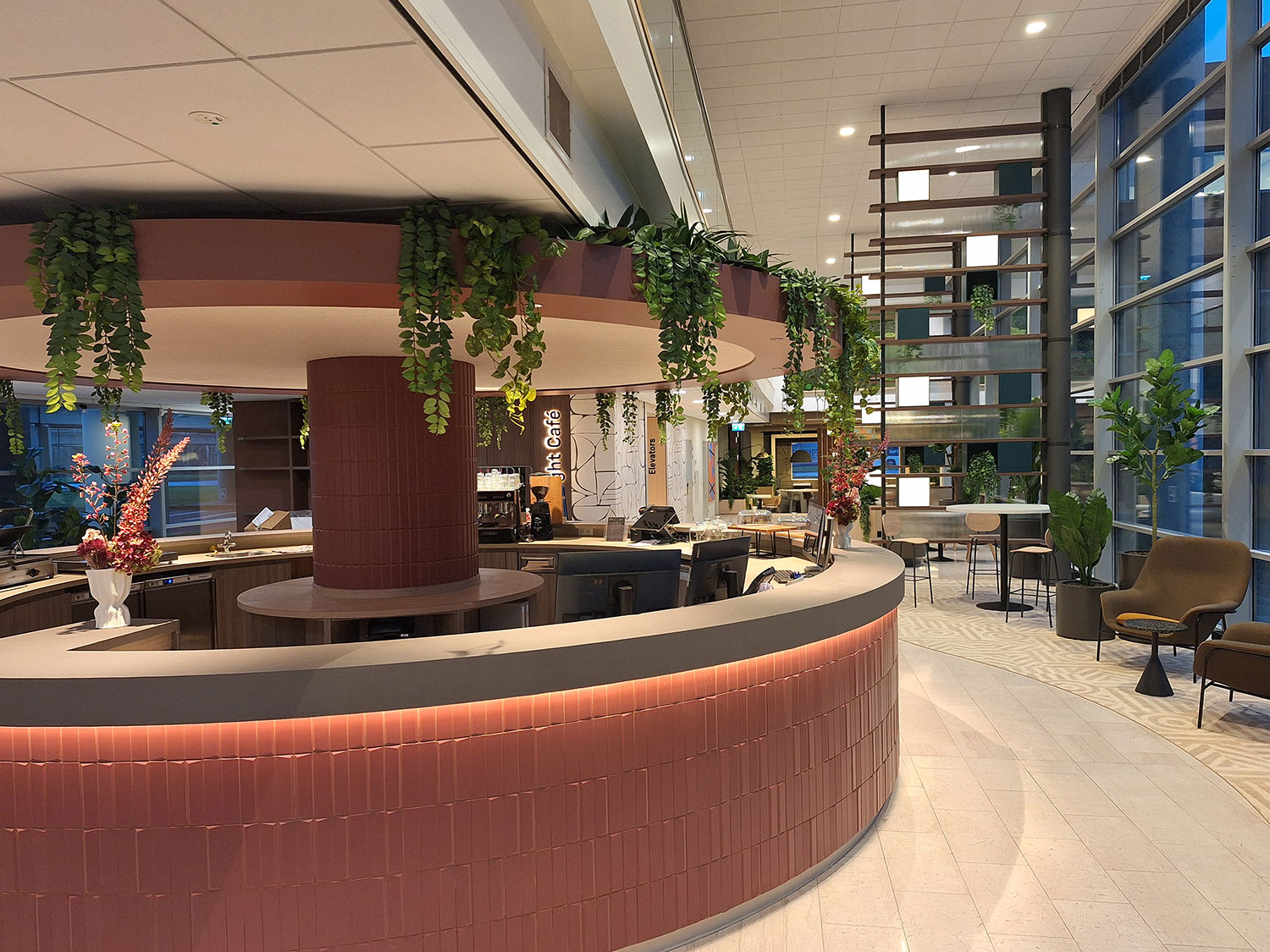 Reception area of the Bright Offices office building in Amsterdam