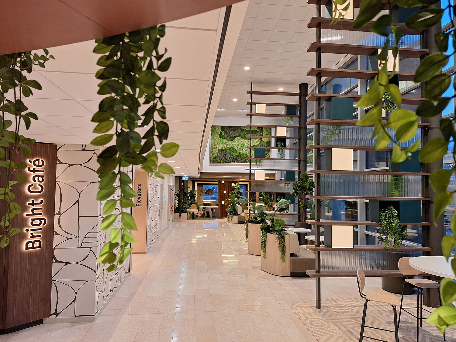 The light-filled atrium at Bright Offices in Amsterdam